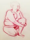 Figure drawing of a woman done in pencil