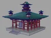 Full shrine 3d model wireframe