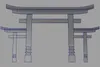 Torii gate front 3d model wireframe