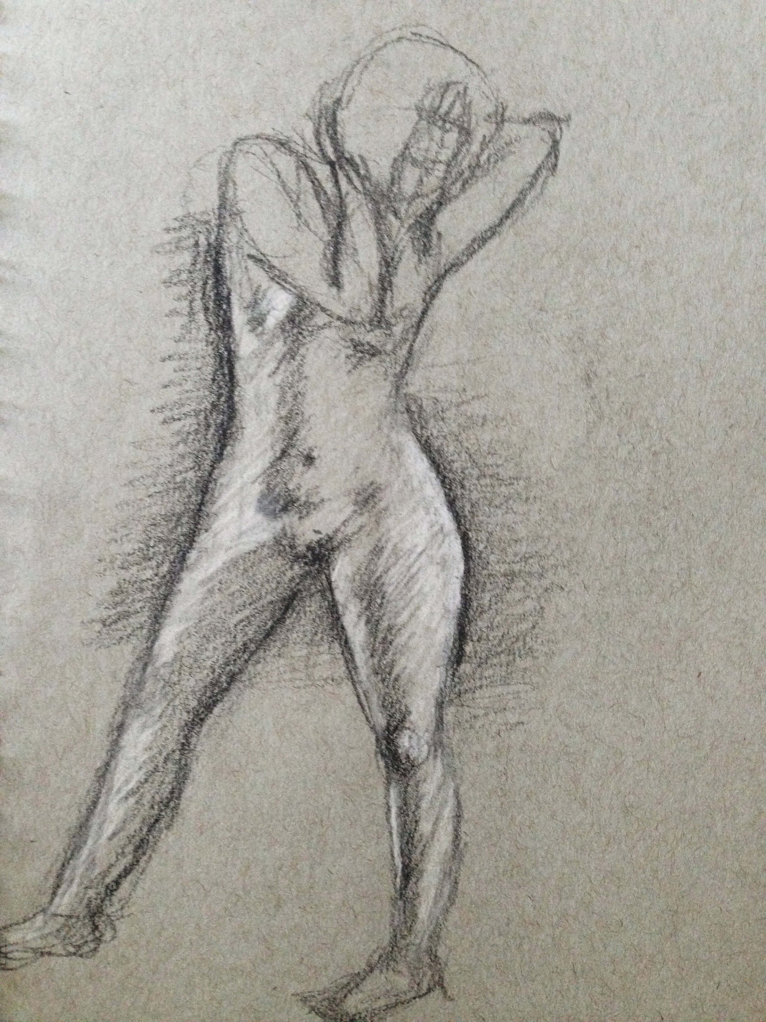 Figure drawing of a woman done in pencil