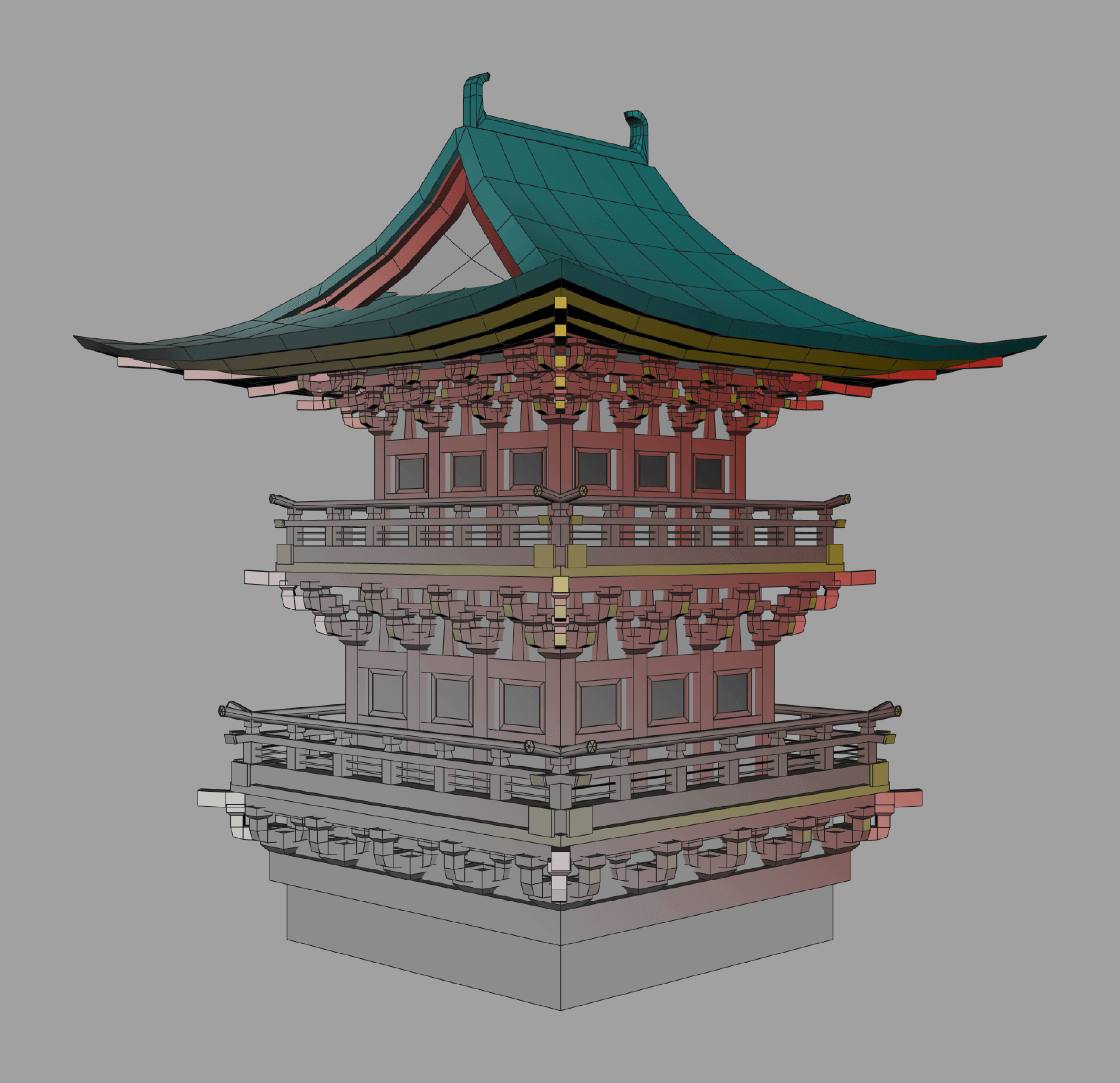 A shrine tower 3d model based off of the Fushimi Inari shrine in Kyoto, Japan.