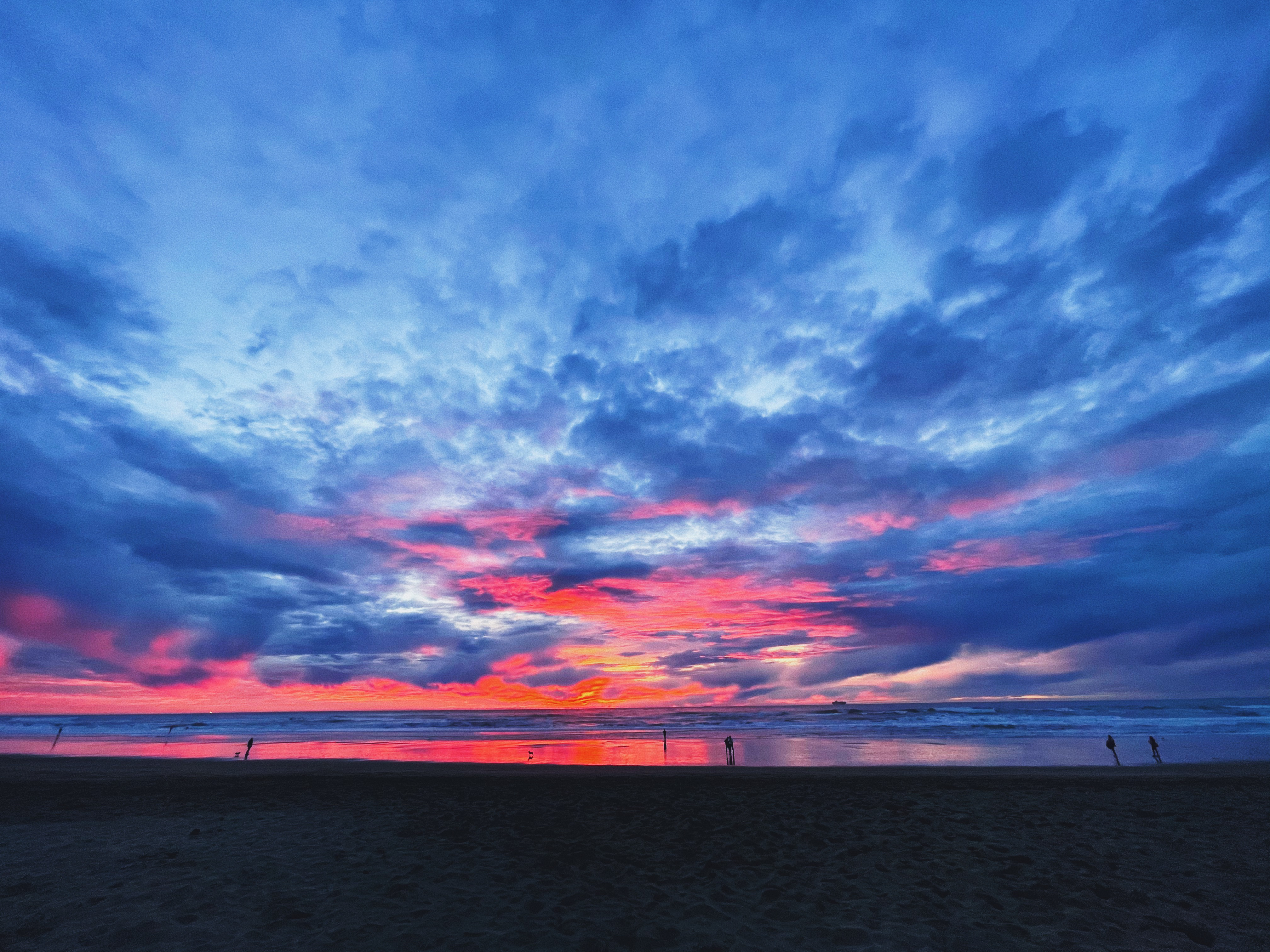 Sunset over Ocean Beach in San Francisco.