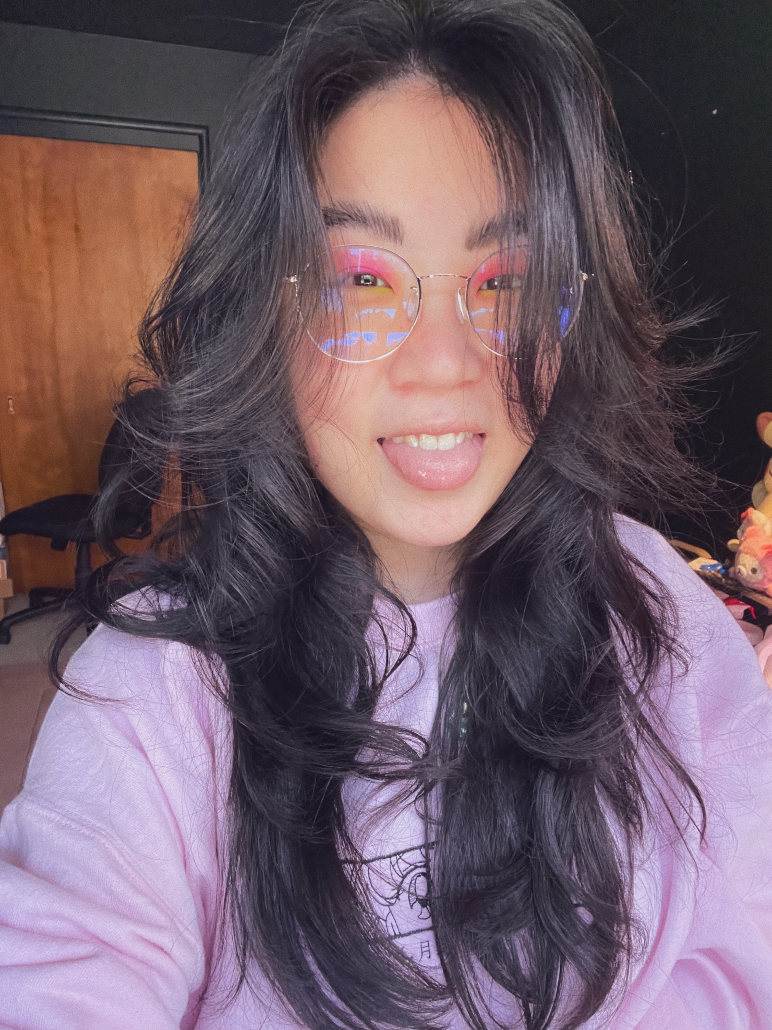 Trying out neon green and pink makeup and velcro roller hair