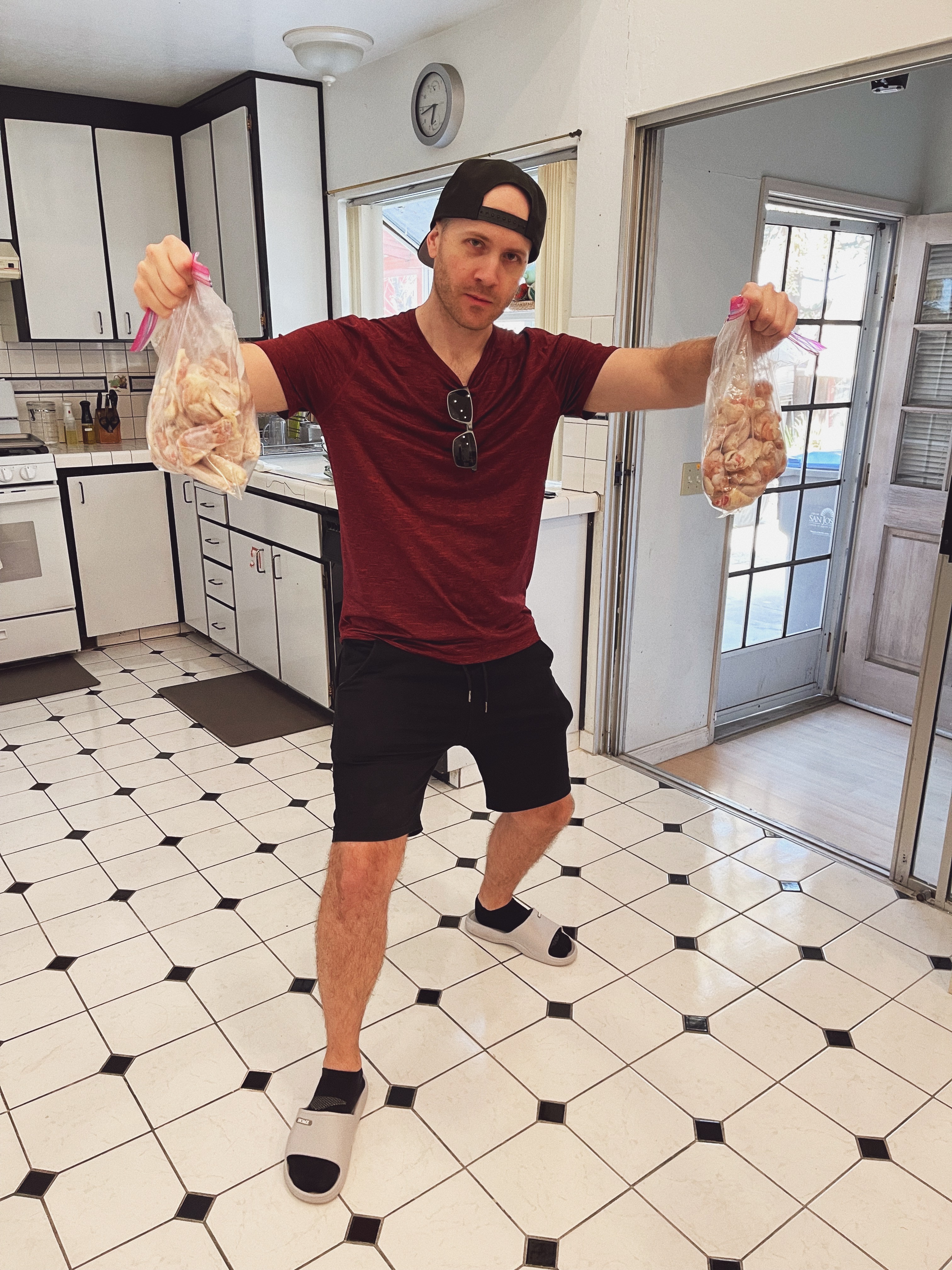 Cooking wings with Phil