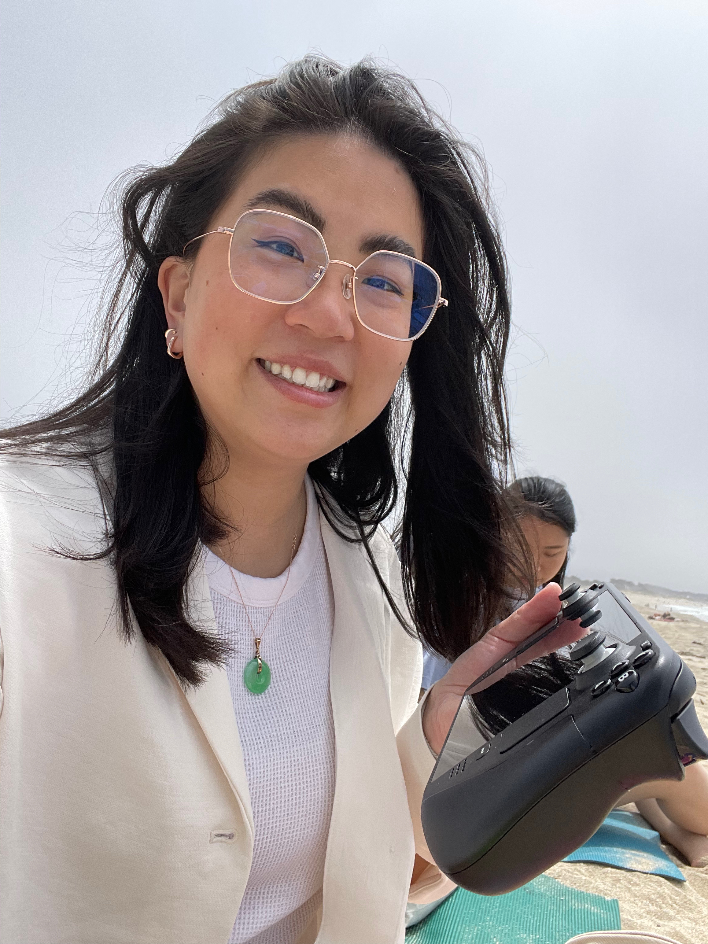 Playing my Steam Deck at the beach in Half Moon Bay