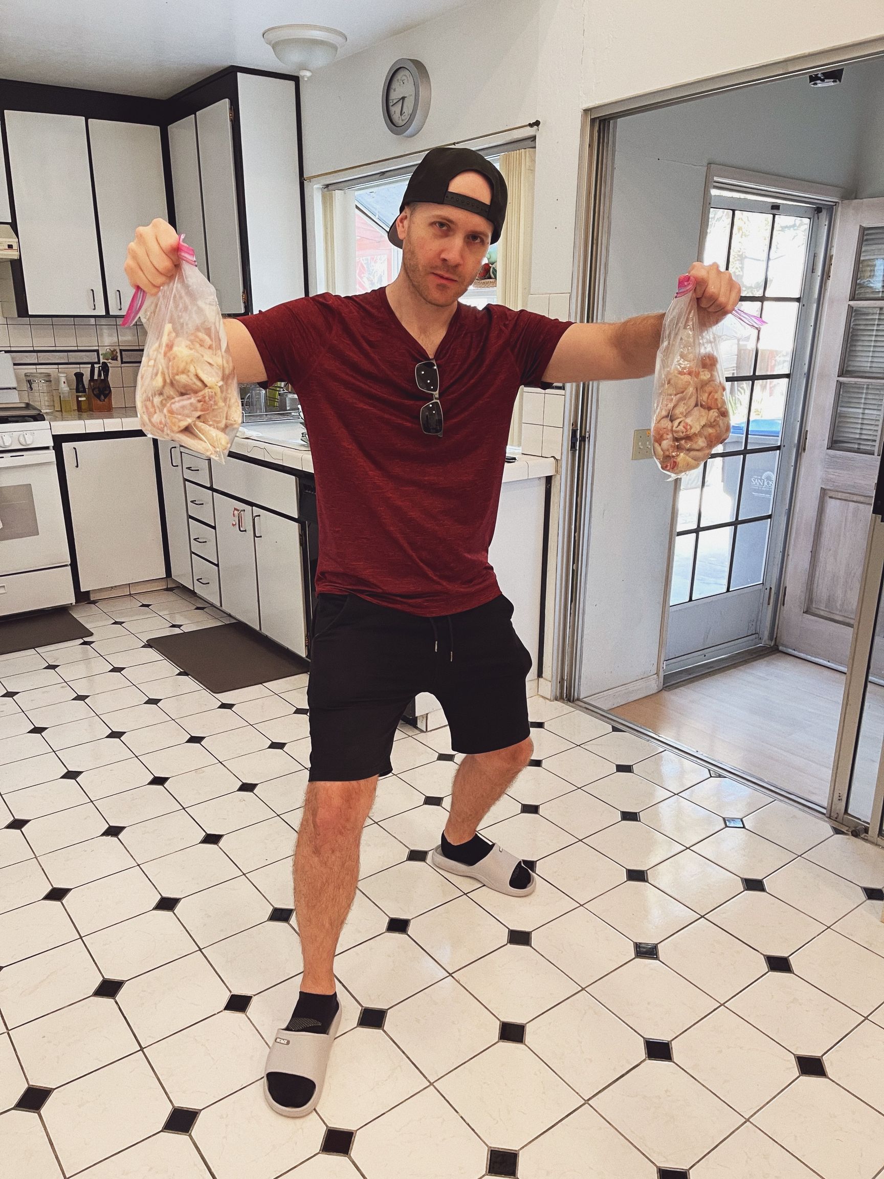 Cooking wings with Phil