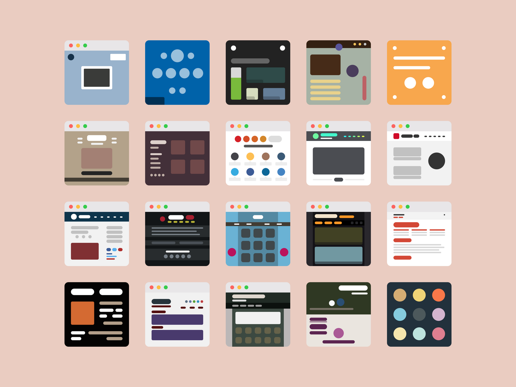 Website thumbnail icons I created for my portfolio